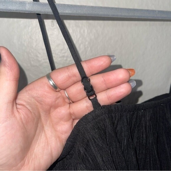 tularosa lakeside black ruffle tiered mini dress womens size XS - Picture 8 of 10